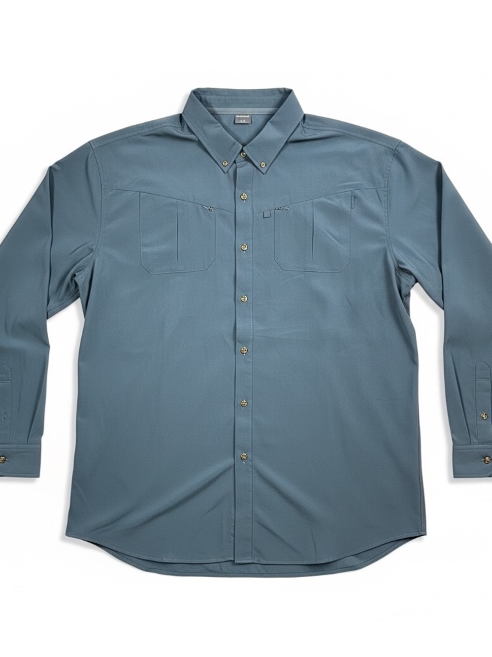 Remington Fishing Slate Blue Long Sleeve Casual Button-Down Shirt‎